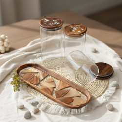 Glass Spice Jar Set - 3 Pcs	